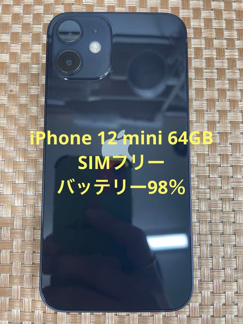 iPhone 12 mini 64 GBブラックSIMフリー【3821】