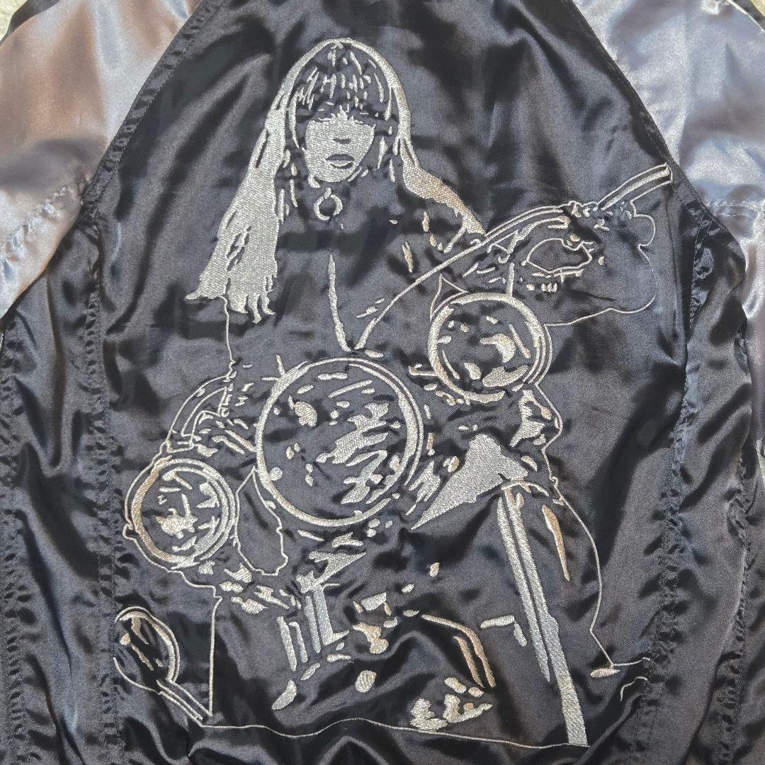 ヒステリックグラマー バイクガール スカジャン 2AB-5940　F 刺繍　灰黒