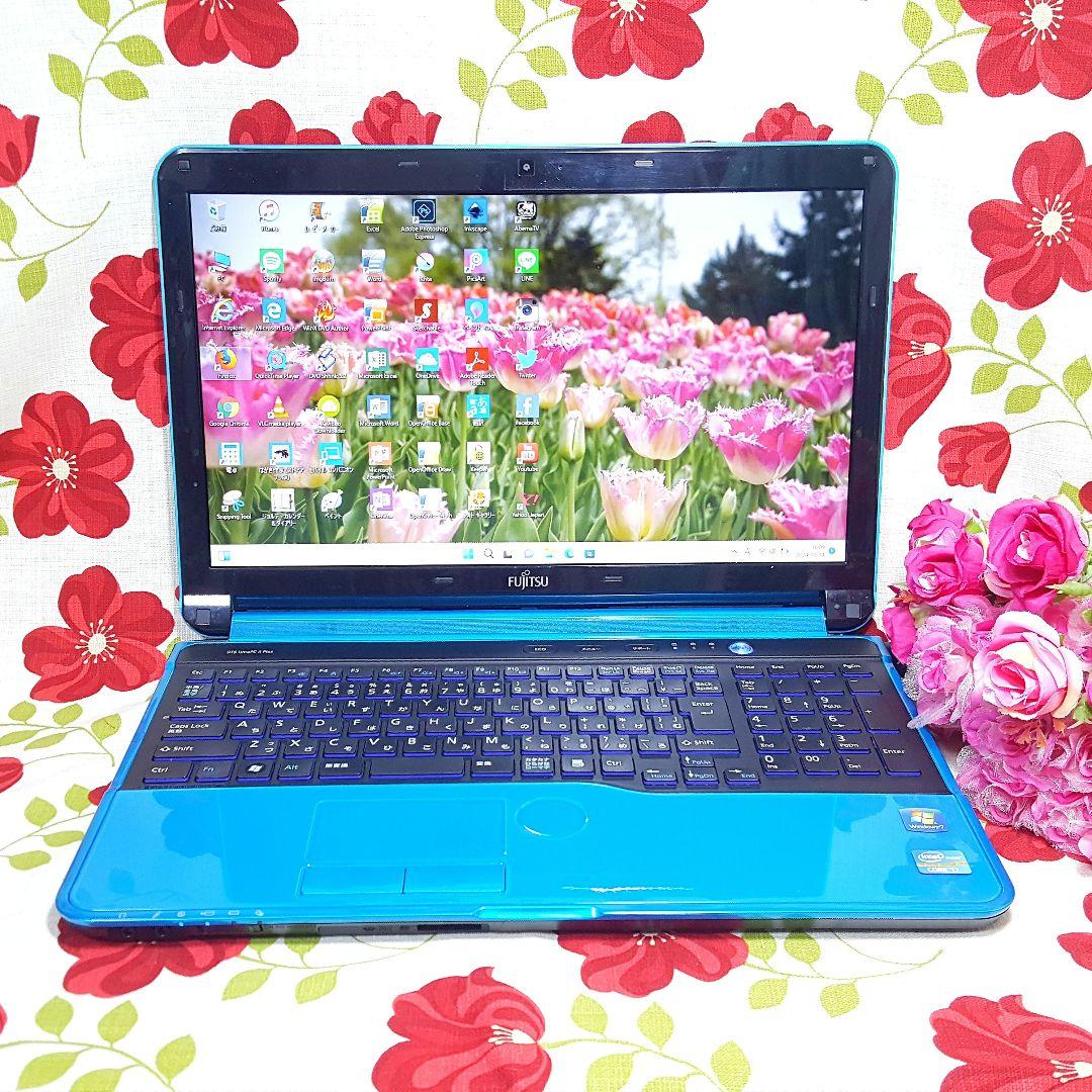 富士通/Core-i7/新品SSD480G/メモリ8G/LIFEBOOK/ブルー