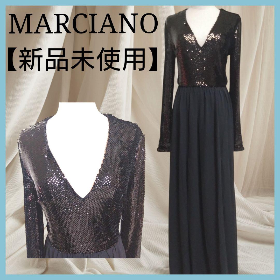 新品 未使用 ロングドレス パーティードレス マキシ丈 黒 スパンコール 結婚式