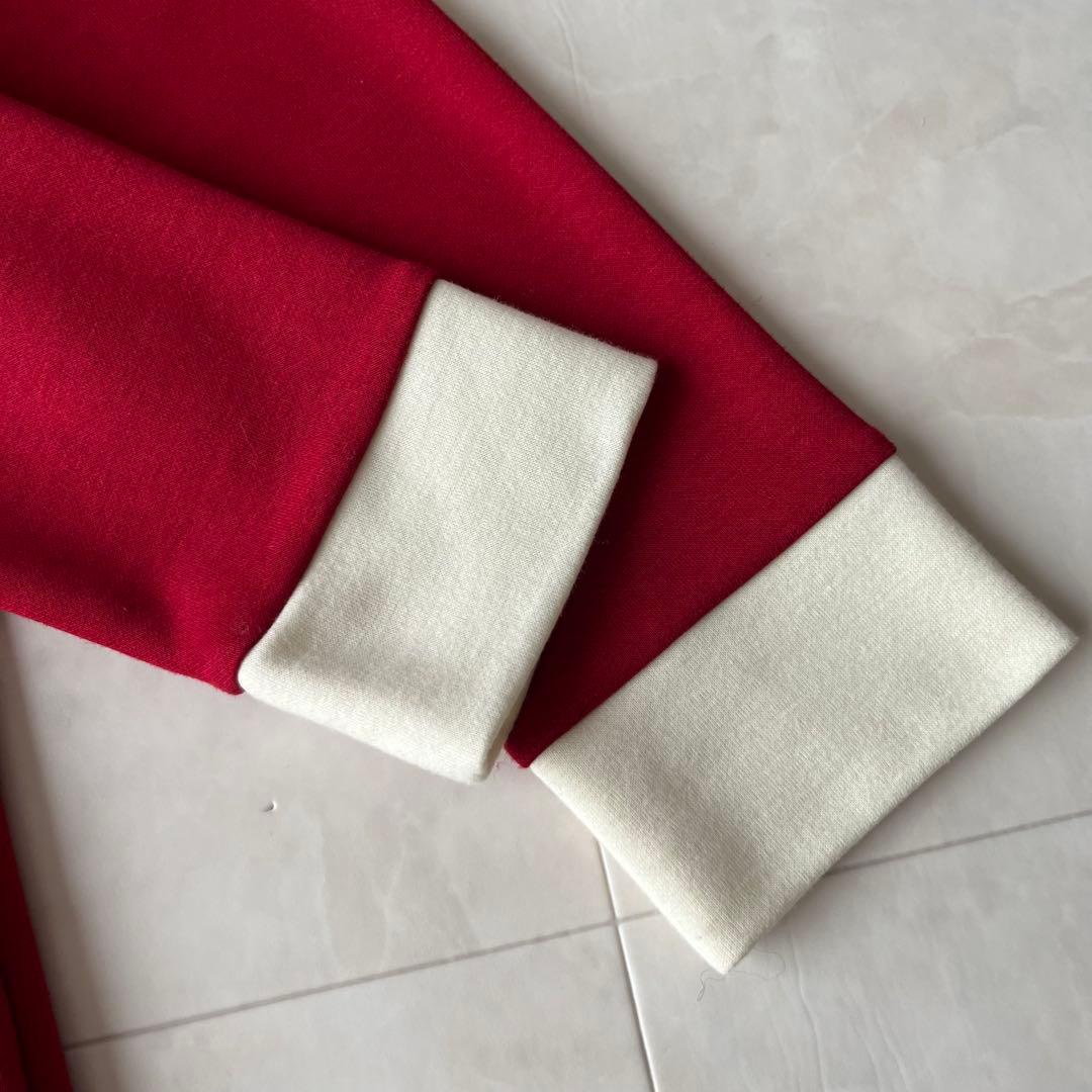 新品タグ付✨MARY QUANT 配色長袖ニットワンピ 赤白 M(38)