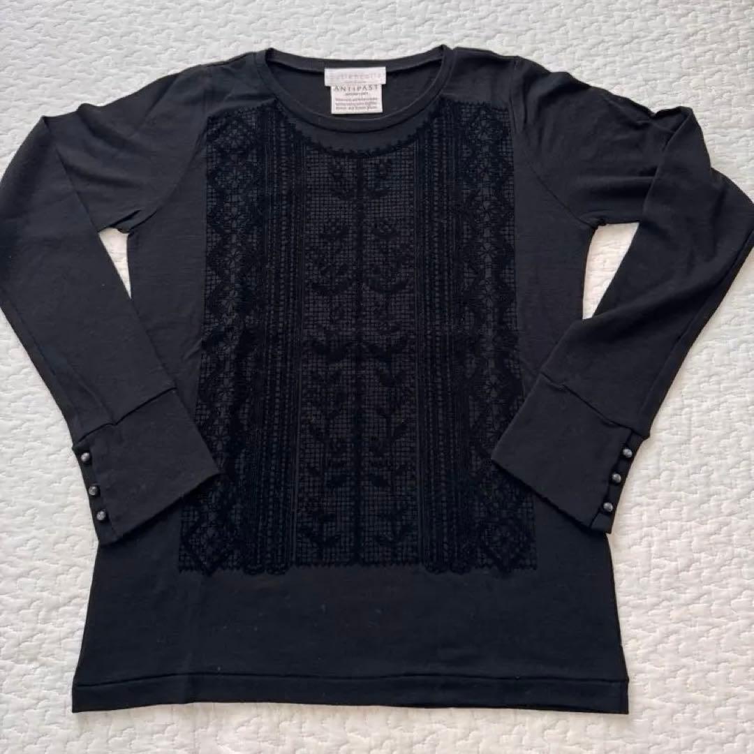 ANTIPAST クルーネックヴェルラン ブラックウール長袖トップス M