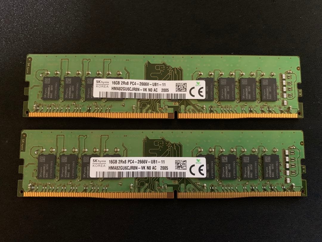 hynix 16GB PC4-2666V-UB1-11 ×2 計32GB