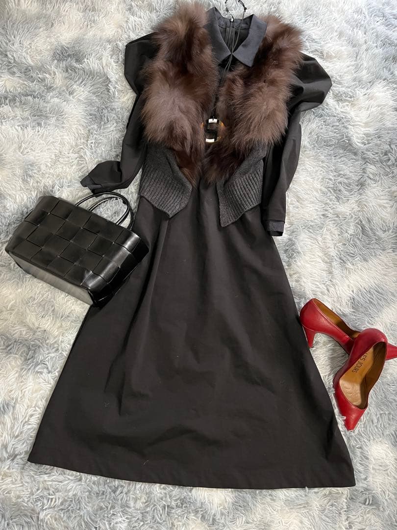 さおりん様【LANVIN en Bleu】ワンピ➕foxファーベスト