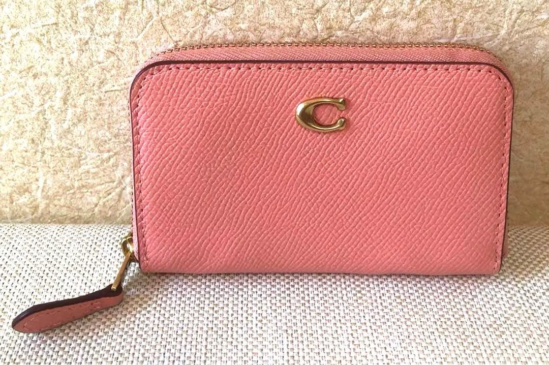 極美品【COACH】コーチ スモール ジップ アラウンド カード ケース