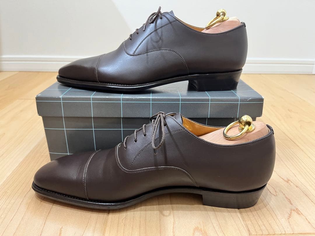 【新品未使用】55%off大塚製靴 内羽根ストレートチップ ダークブラウン