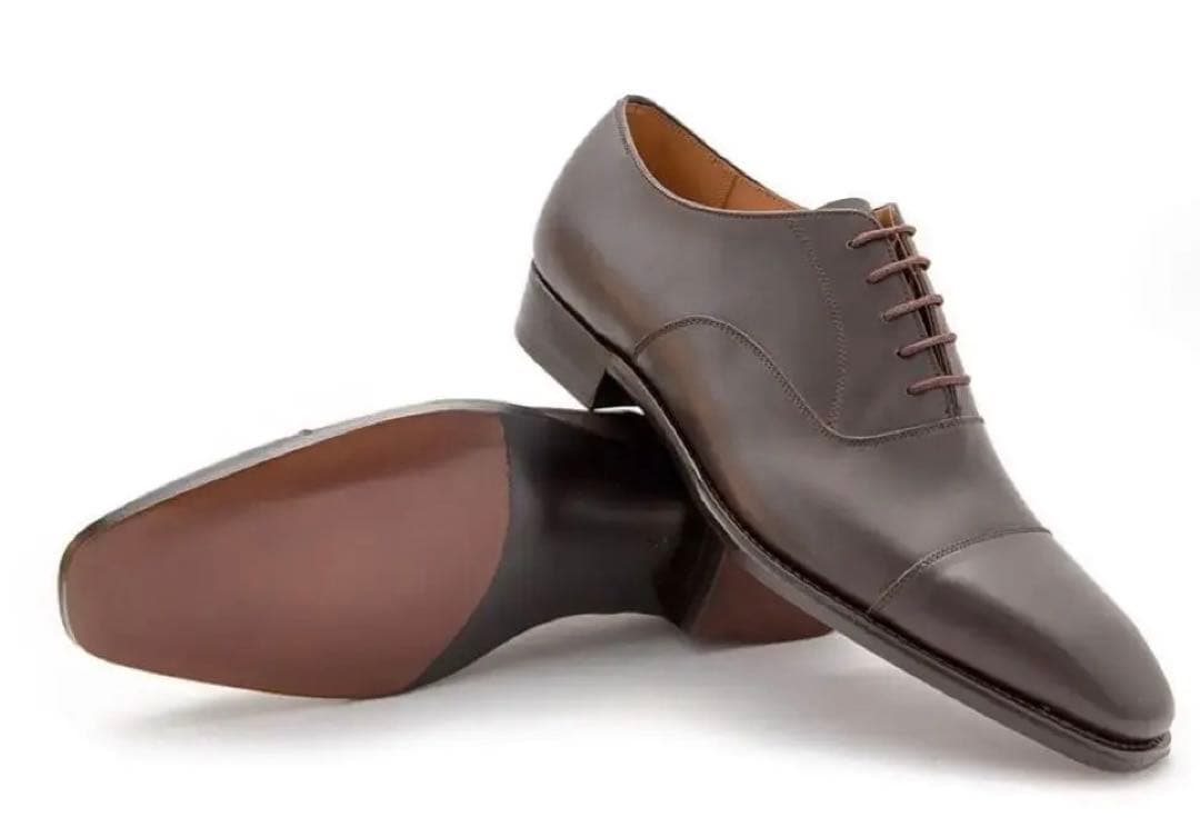 【新品未使用】55%off大塚製靴 内羽根ストレートチップ ダークブラウン