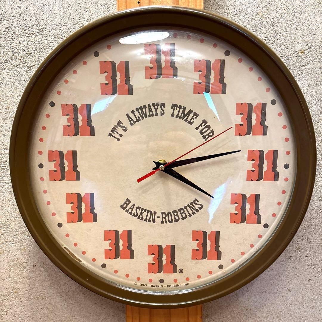 60s バスキンロビンス　サーティワン　アドバタイジング　クロック　看板　店舗用