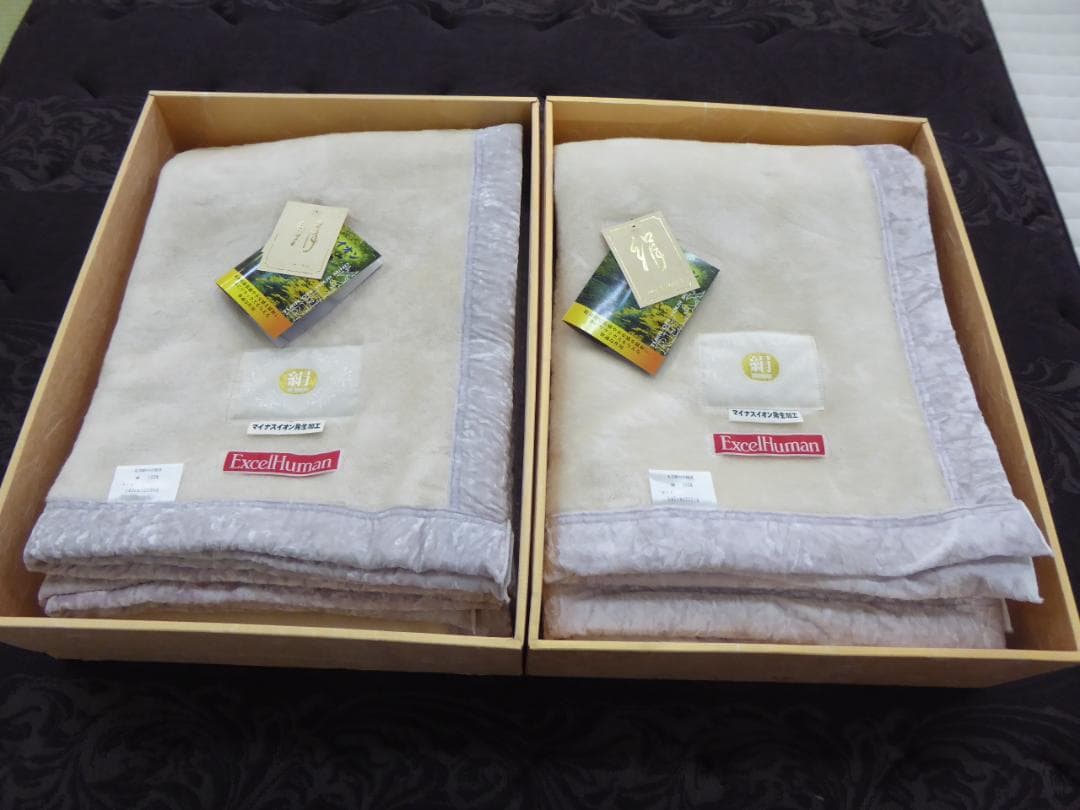 未使用　Excel Humanシルク・絹100%毛布　２枚まとめて