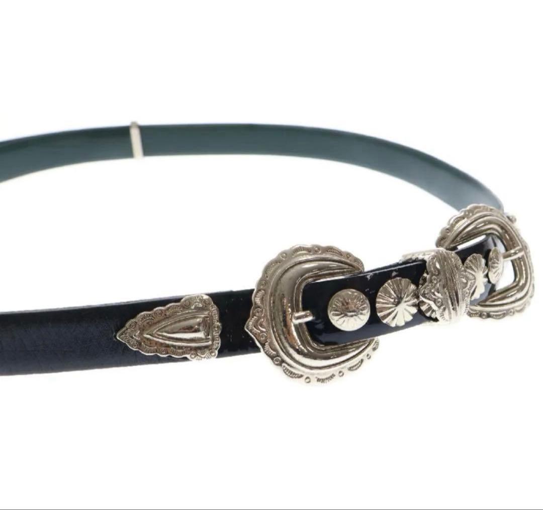 【早い者勝ち】TOGA PULLA バックルベルト ブラック×グリーン