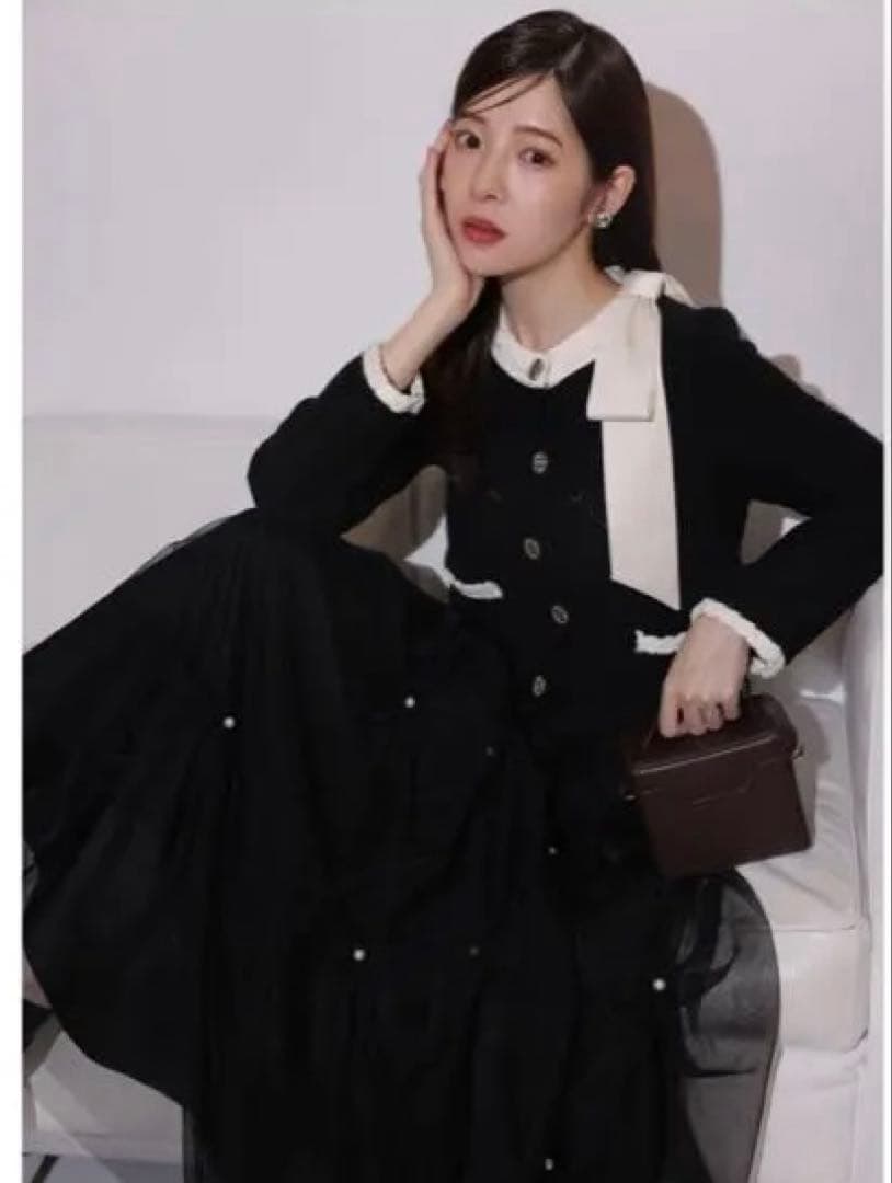 〈MARIEBELLEコラボ〉Ribbon Knit Jacket