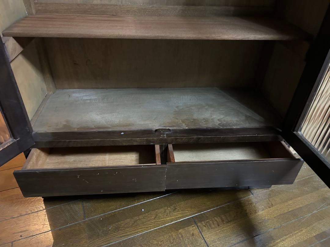 昭和初期　レトロ　本棚　ガラス扉　アンティーク