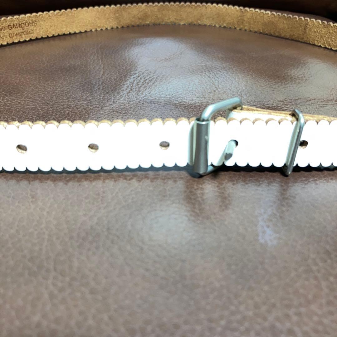 COMME des GARÇONS スカラップホワイトレザーベルト