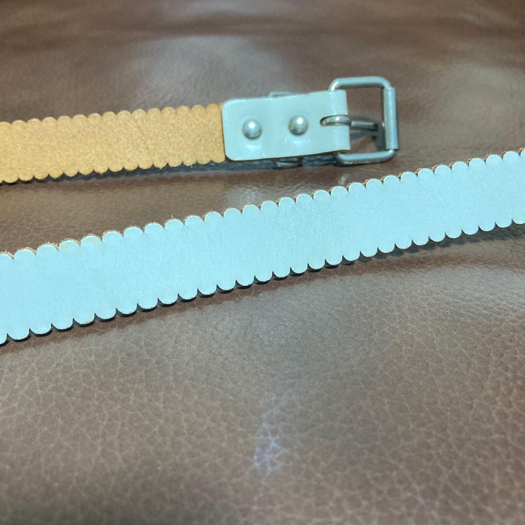 COMME des GARÇONS スカラップホワイトレザーベルト