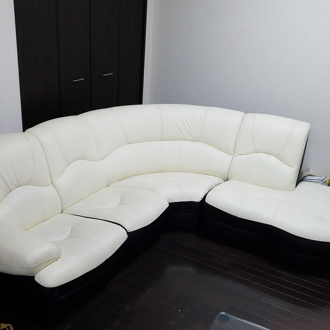 専用です^ ^白×黒　ツートンカラーソファー