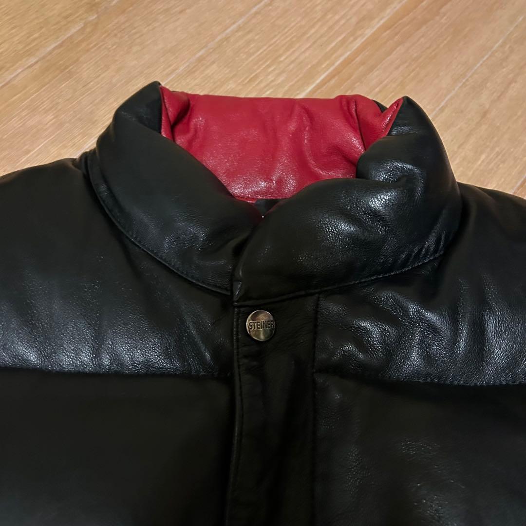 良品 STEINER GERMANY シュタイナー レザー ダウンベスト M