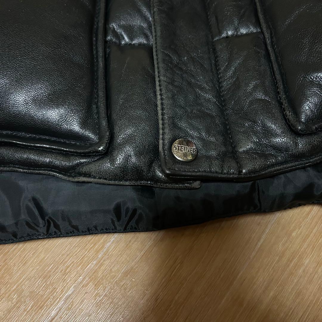 良品 STEINER GERMANY シュタイナー レザー ダウンベスト M