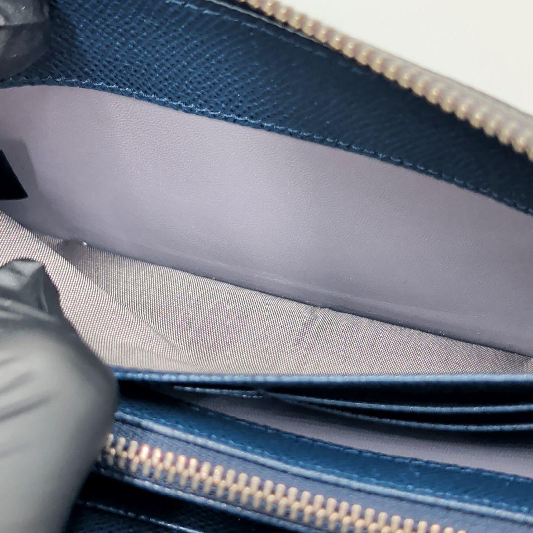 未使用級 BVLGARI ブルガリマン 長財布 サークル 本革 グレー IC搭載