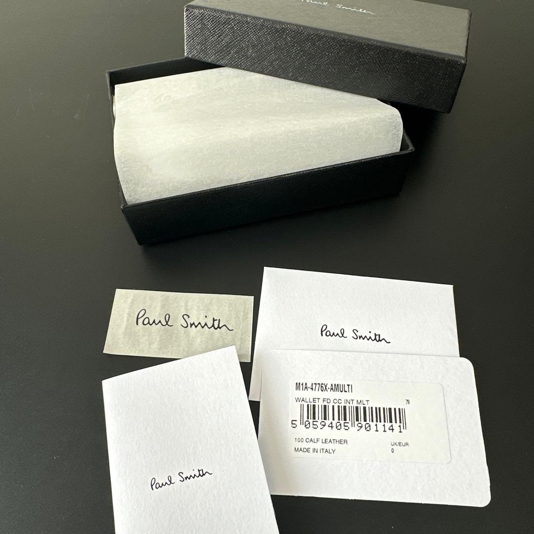 【Paul Smith】カードケース/折り財布/ストライプ/イタリア製/新品