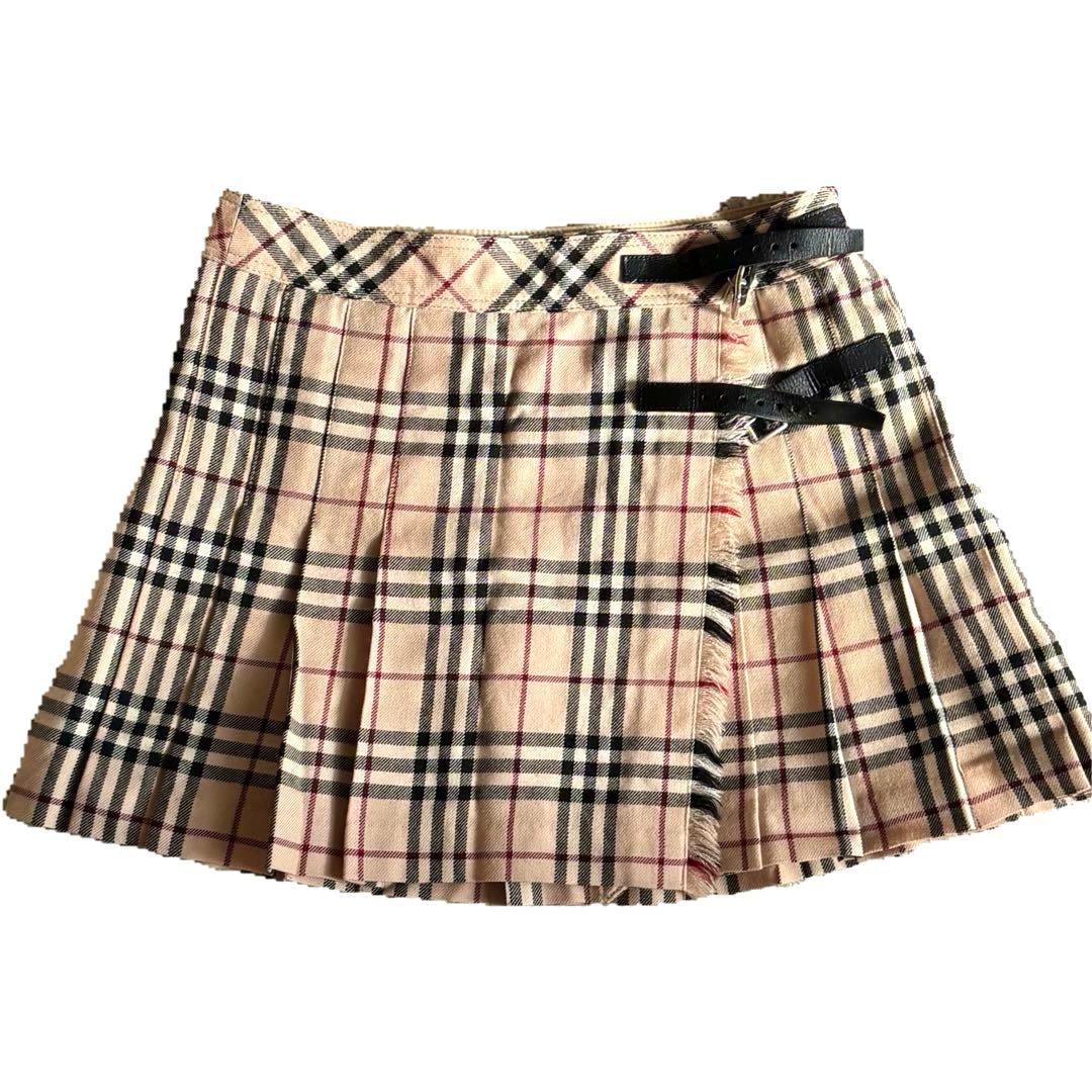 【BURBERRY LONDON】ノバチェック プリーツ 巻きスカートバーバリー