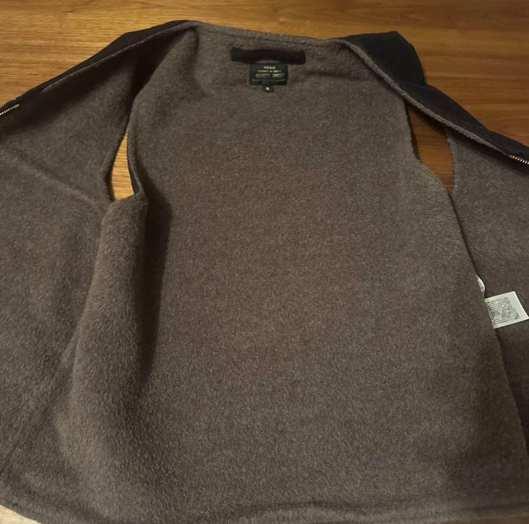 SCHOTT （ショット）裏地アルパカ混ウールデッキベストジャケット ブラック