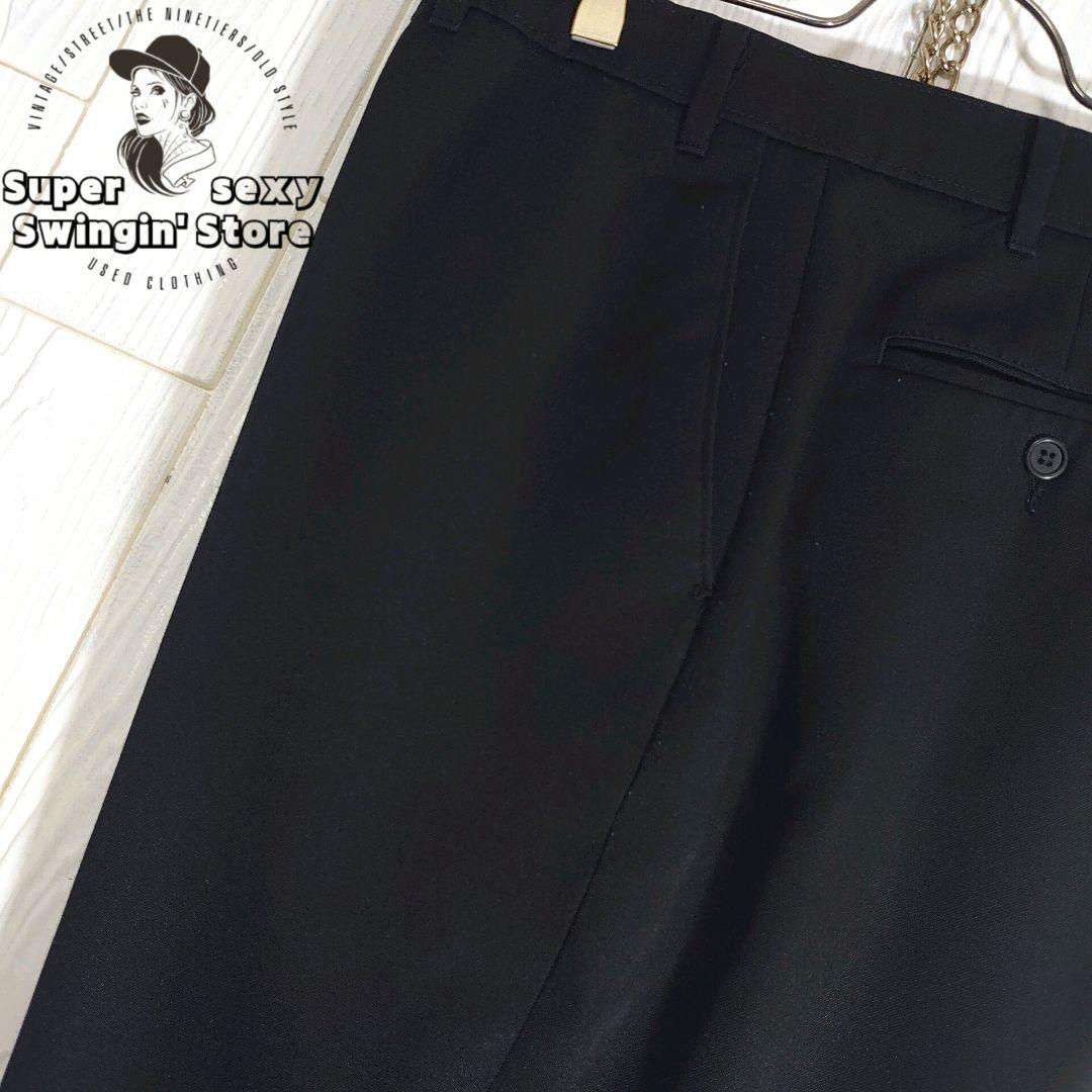 人気 リーバイス アクションスラックス W38L31 ブラック ポリパンツ 古着