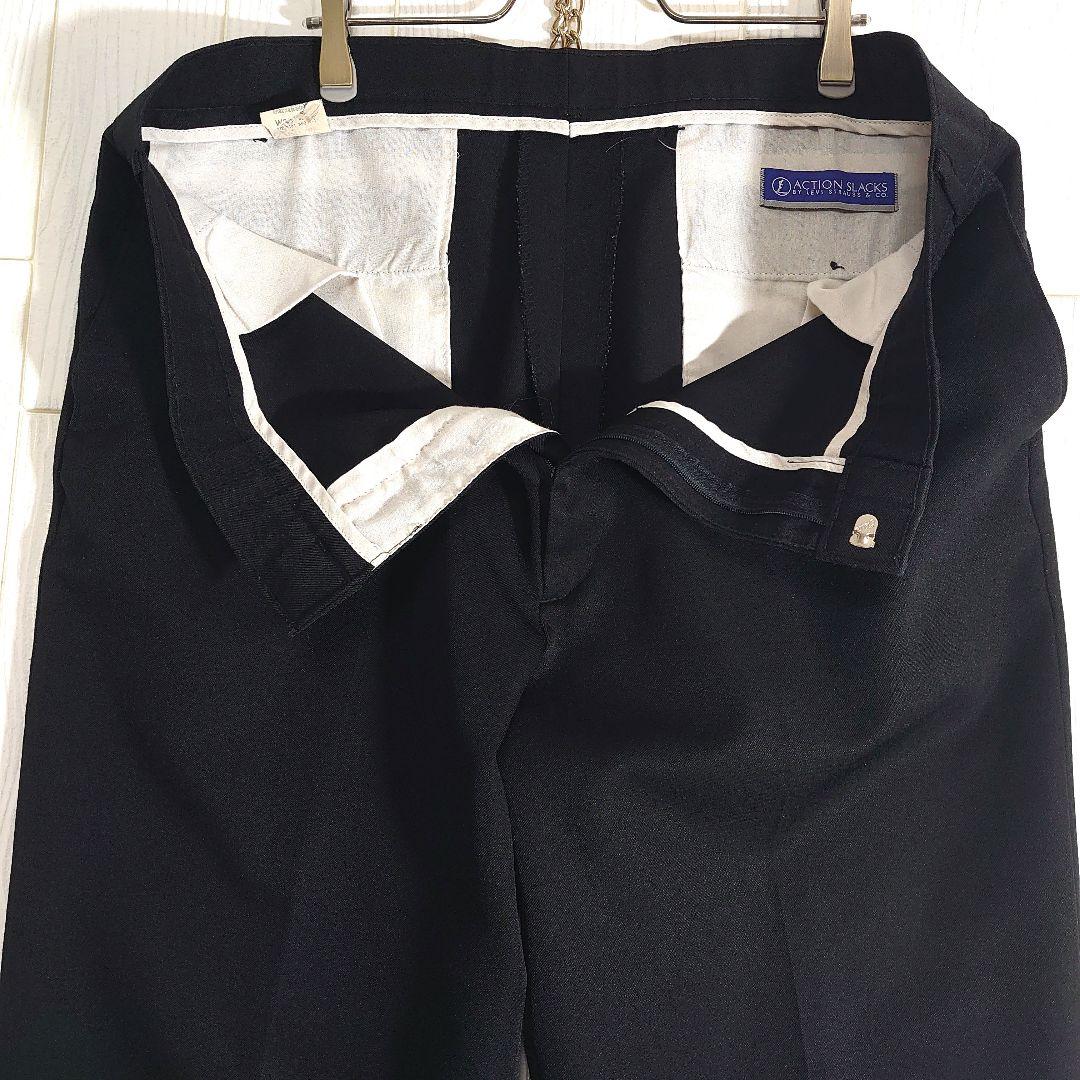人気 リーバイス アクションスラックス W38L31 ブラック ポリパンツ 古着