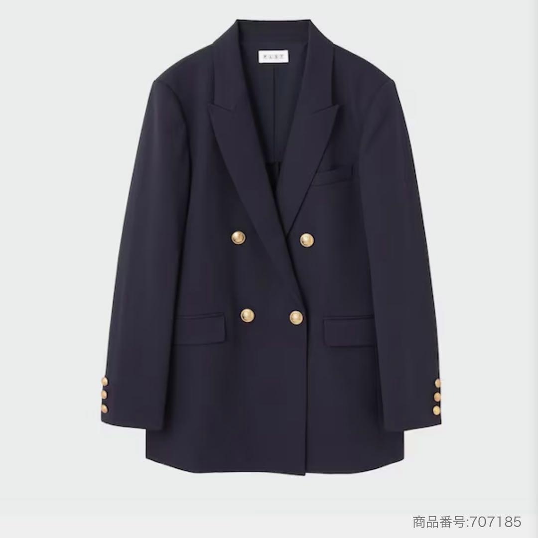 PLST ダブルブレストジャケット　紺ブレ　金ボタン