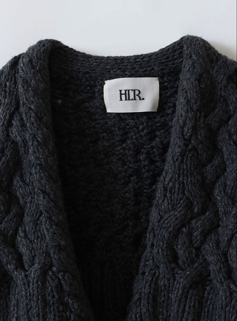HER. 未使用 ハンドニットカーディガン チャコール エトレ