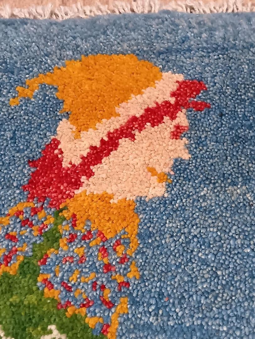 ペルシャ絨毯　ギャッベ　座布団　手織り　イラン(65)