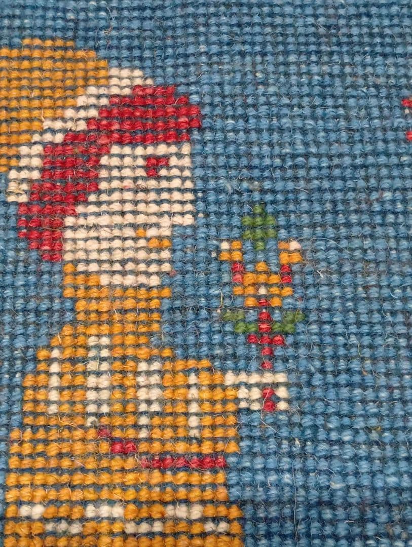 ペルシャ絨毯　ギャッベ　座布団　手織り　イラン(65)