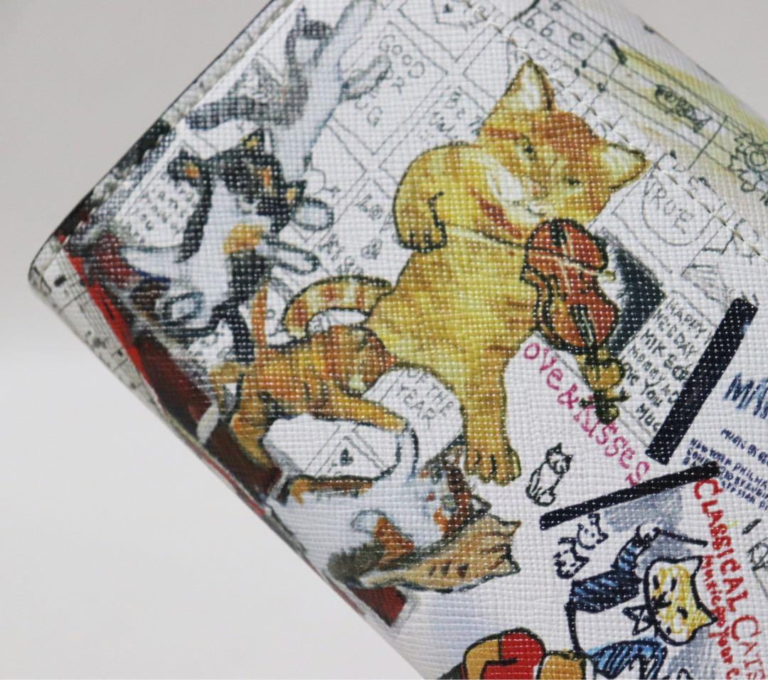 《マンハッタナーズ》箱付未使用【ミュージック、ミュージック】レザーかぶせ式長財布