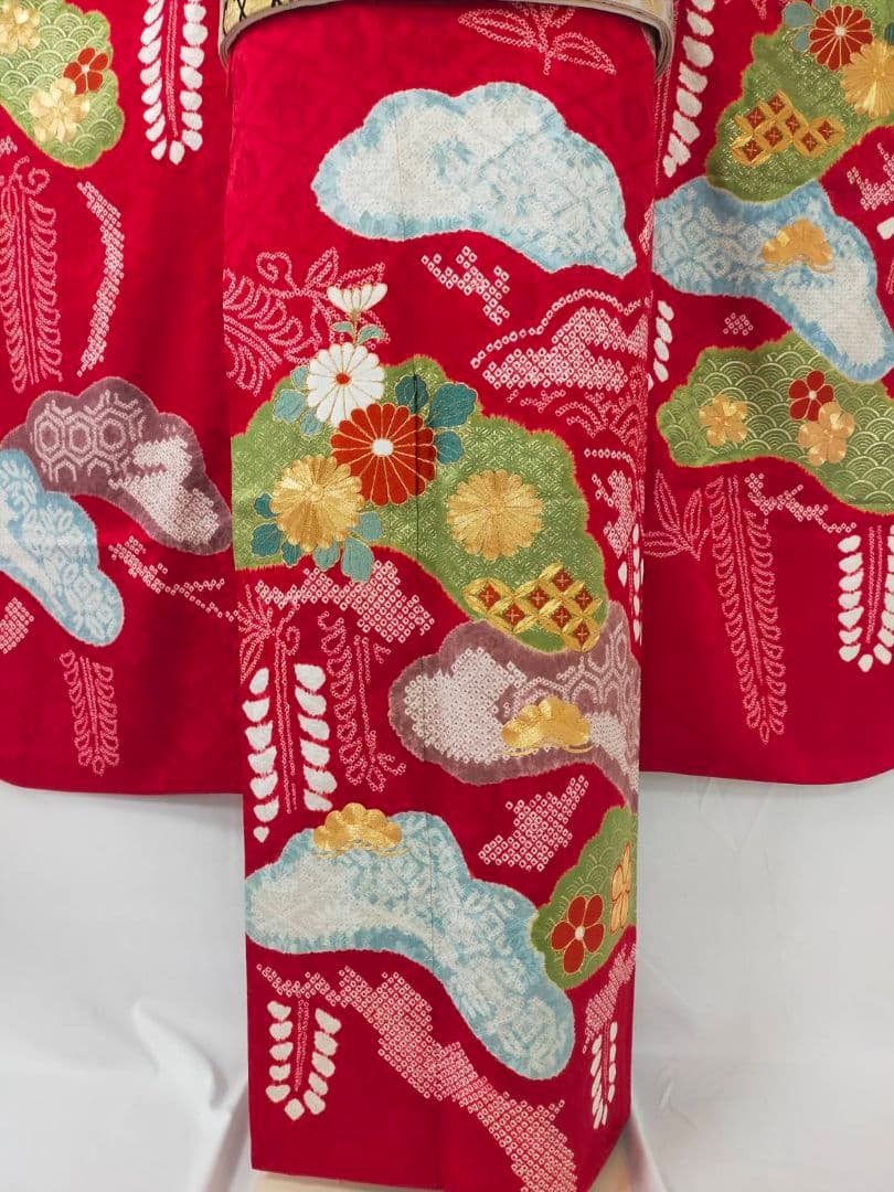 売約済み【WA-Modern】★★正絹　桶絞り　京友禅　振袖単品★★