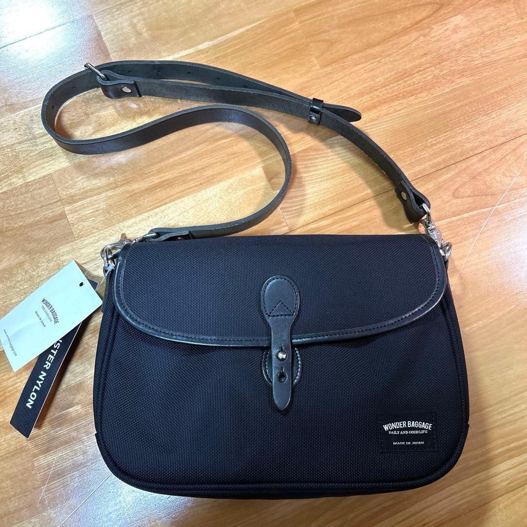 レア品 WONDER BAGGAGE フラップショルダーバッグ ブラック