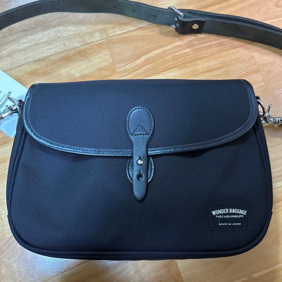 レア品 WONDER BAGGAGE フラップショルダーバッグ ブラック