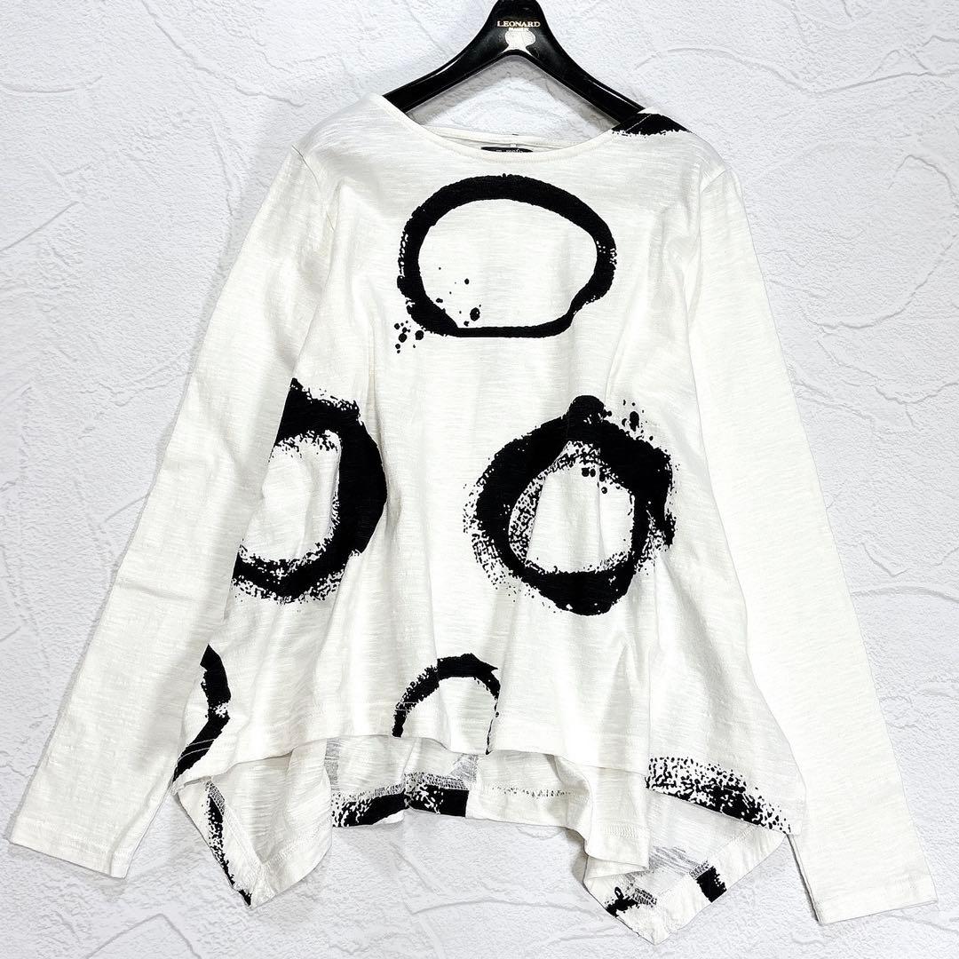 美品✨m_mefu　芽風　センソユニコ　カットソー　変形　サークル　アート　40