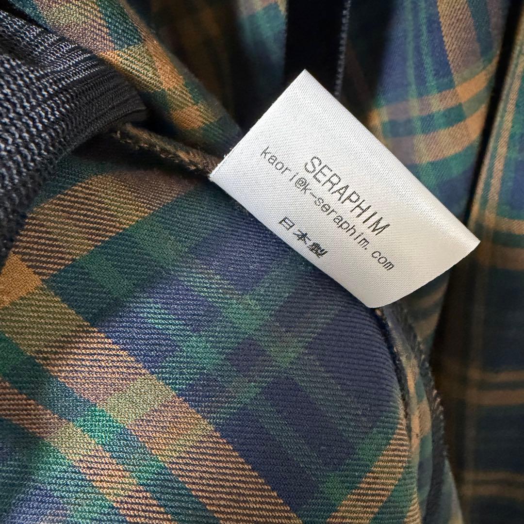 【美品】セラフィム＊ベルベット　グリーンチェックのワンピース