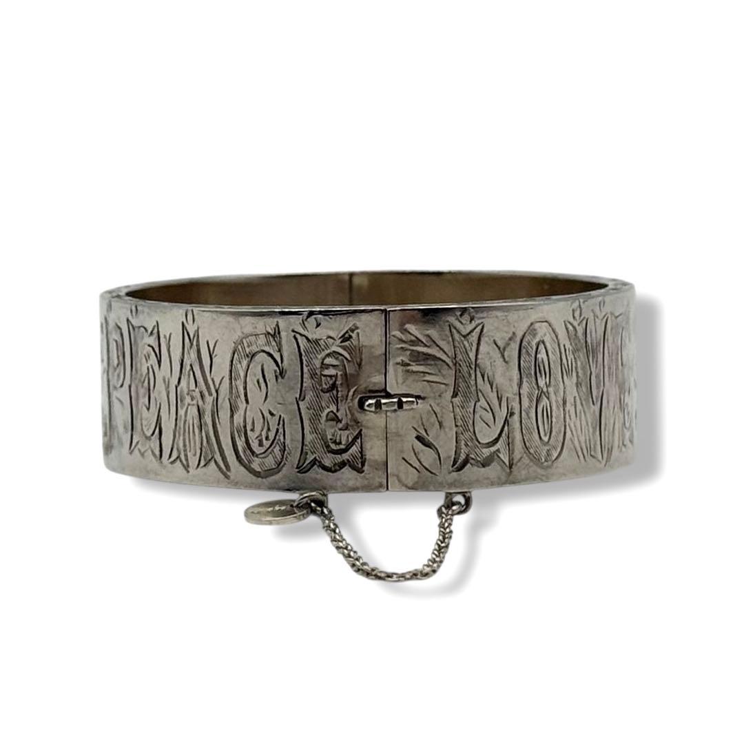 agete バングル silver925 LOVE & PEACE