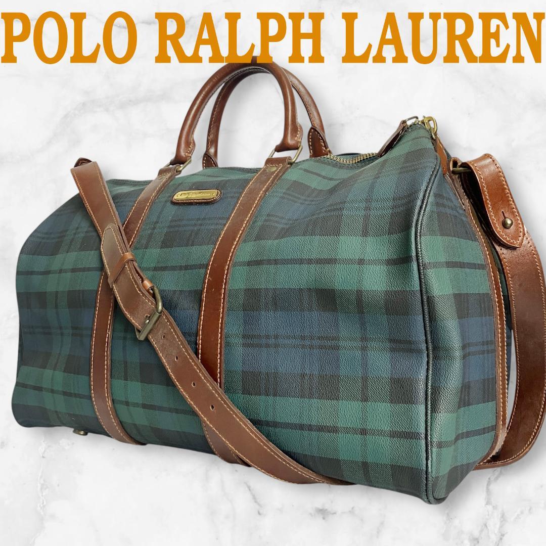 B712【2way】Polo Ralph Lauren★チェック柄ボストンバッグ