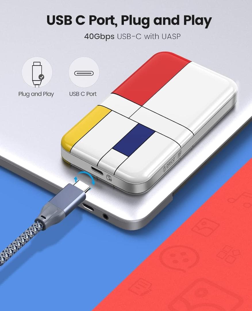 ORICO外付けSSD 2TB 爆速最大3150MB/s USB-C 40Gbp