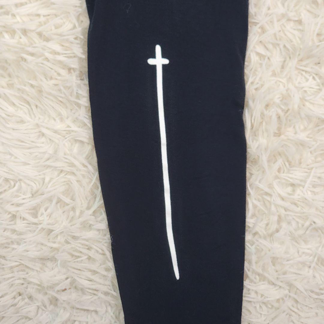 CHROME HEARTS レギンス ポリウレタン 伸縮性 ロゴプリント 黒 M