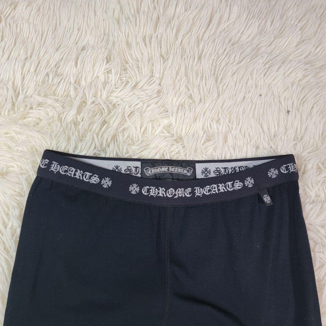 CHROME HEARTS レギンス ポリウレタン 伸縮性 ロゴプリント 黒 M