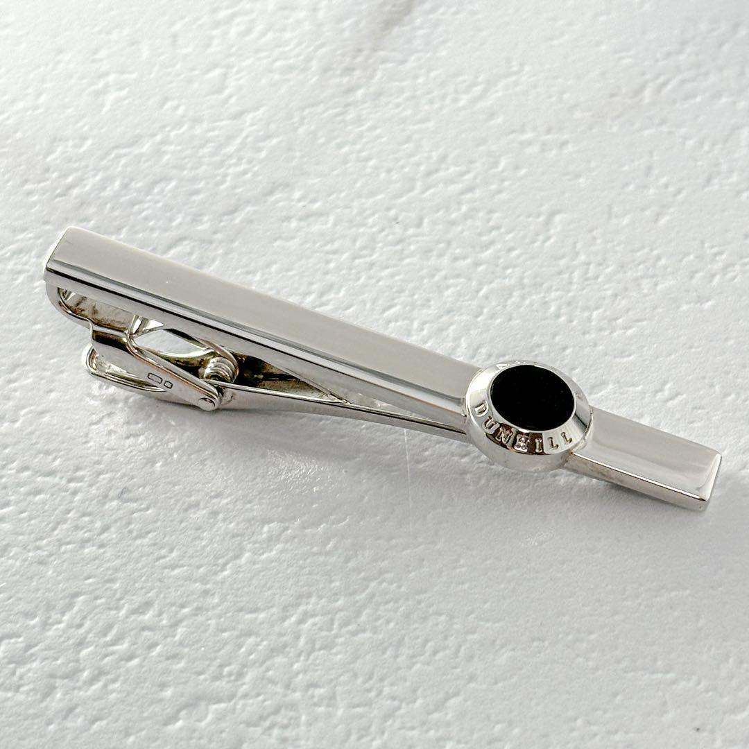 dunhill ダンヒル　ネクタイピン　ラウンドヘッド　オニキス　シルバー