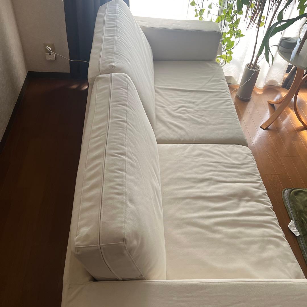 ホワイトファブリックソファ　無印良品