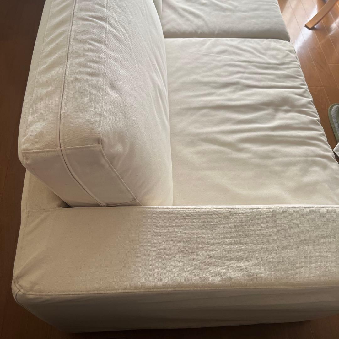 ホワイトファブリックソファ　無印良品