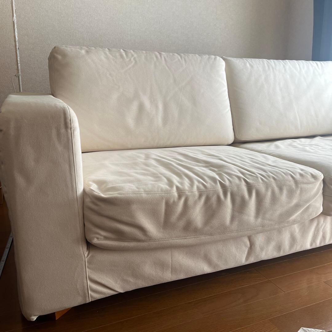 ホワイトファブリックソファ　無印良品