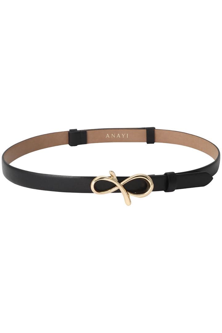 【新品】ANAYI モチーフバックルBELT〈ブラック〉