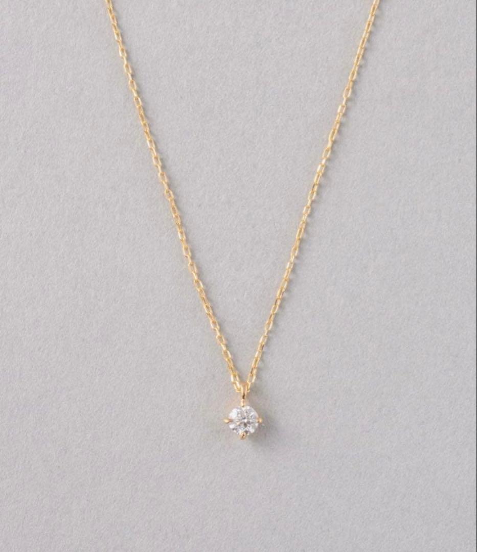 ete ブライトK18Yネックレス0.1ct 40cm 現物写真 証明書あり