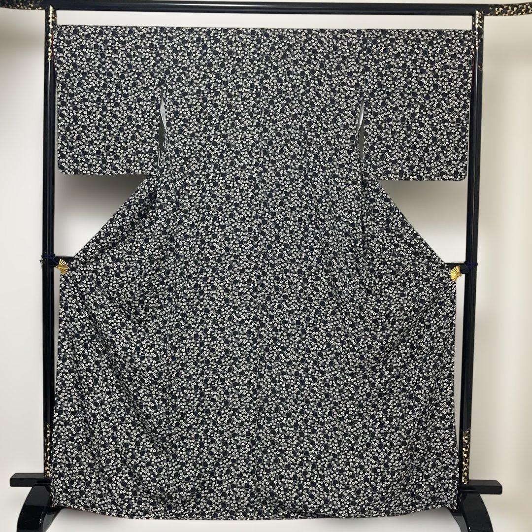 (処分市) No.2677未使用正絹(ナカノヒロミチ氏)雪輪桜小紋　証紙　美品