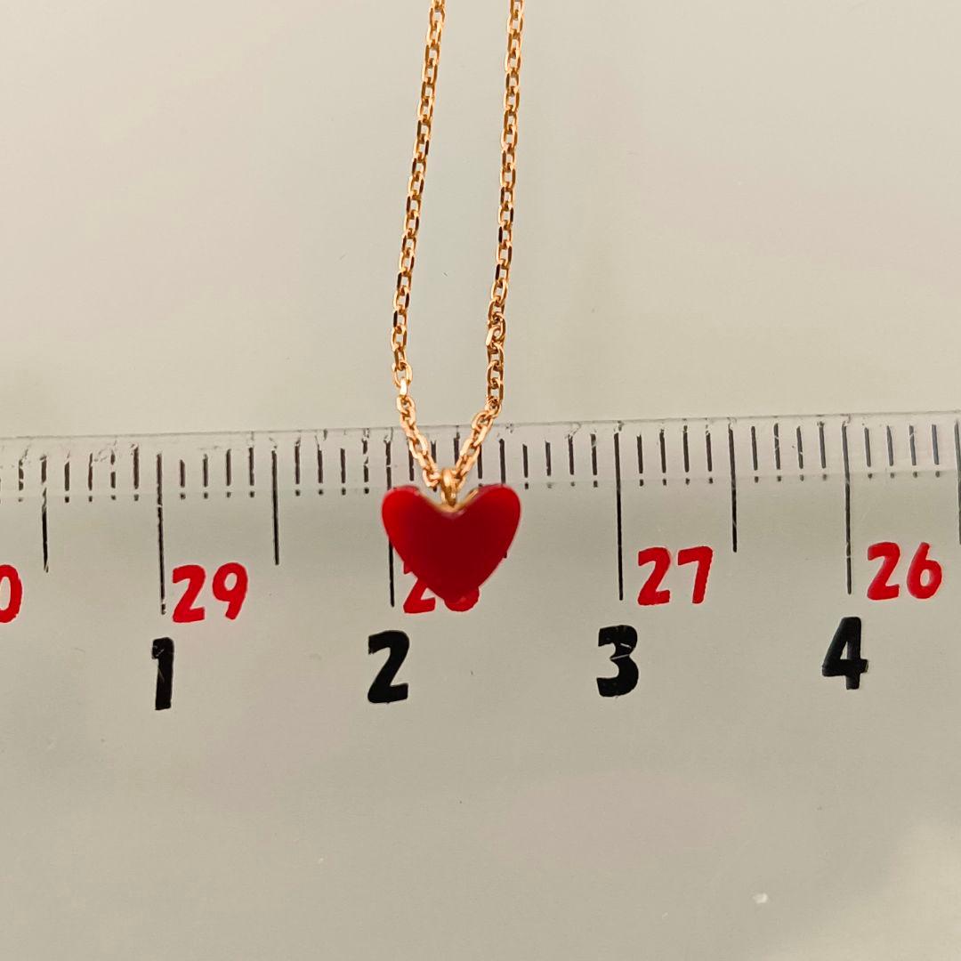 AHKAH　K18 YG　ティランハート　レッド　赤　ネックレス　アーカーブラン